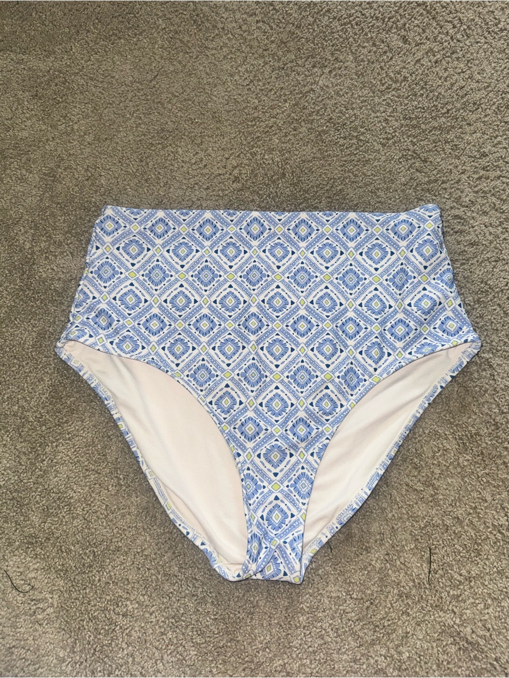 Old Navy White and Light Blue Swim Bottom